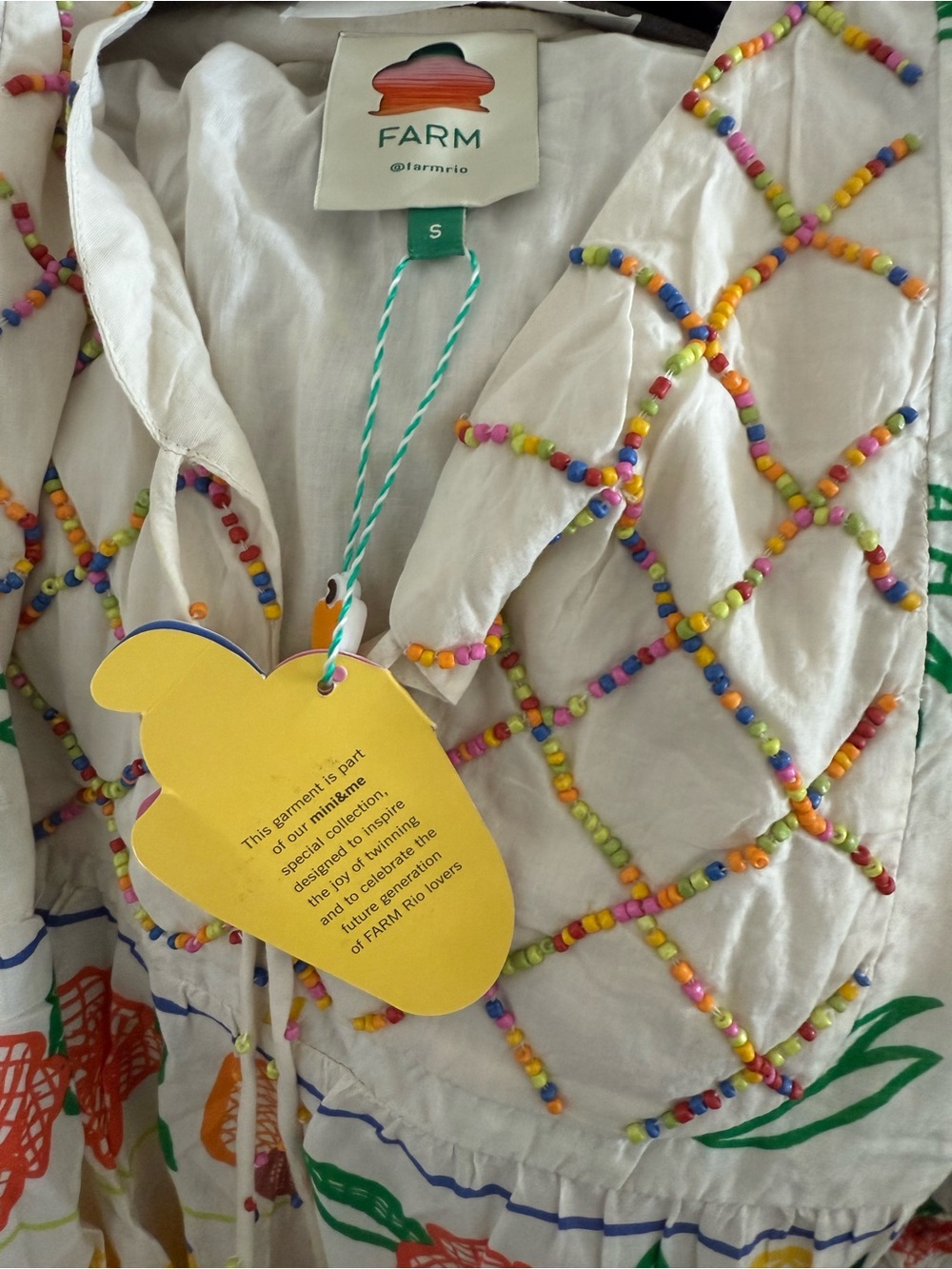 White Maxi Dress with Tropical Fruit & Parrot Print - Picture 5 of 8